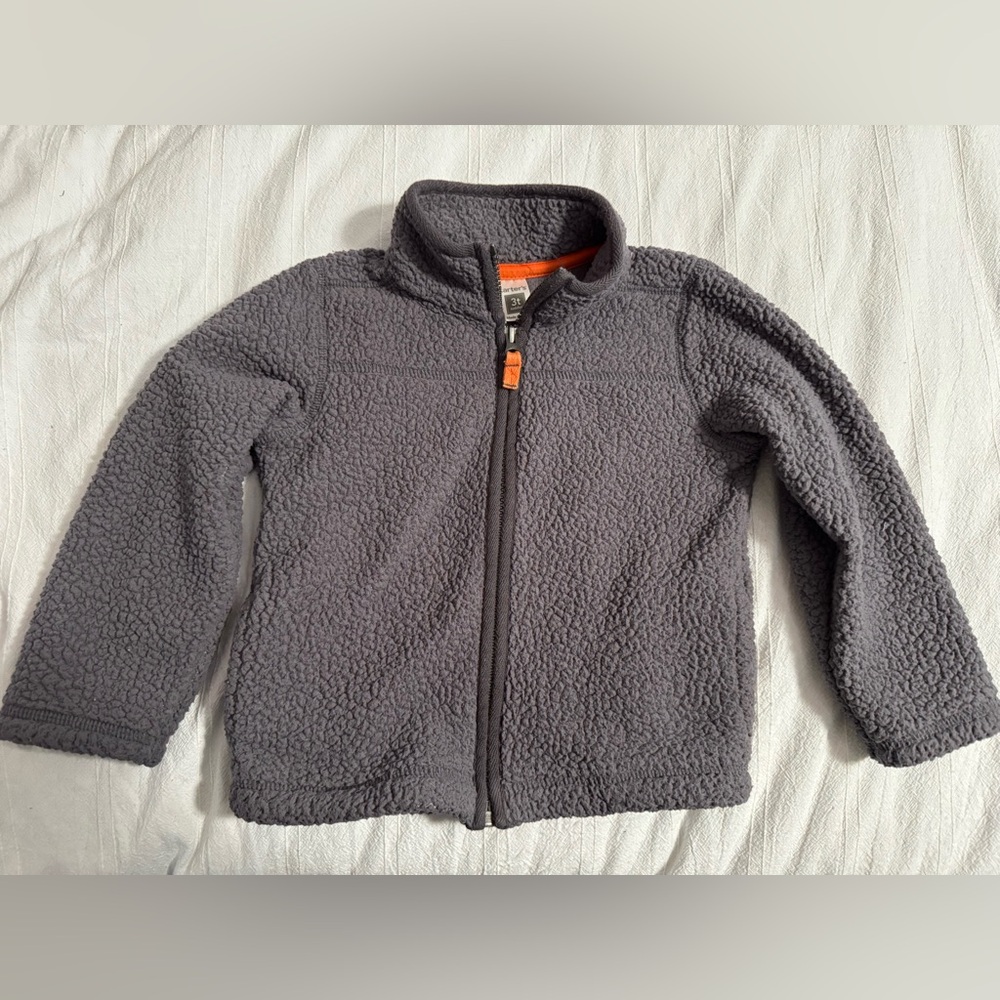 Cozy Gray Carters Sherpa Zip Up Jacket Size 3T